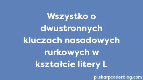 Wszystko o dwustronnych kluczach nasadowych rurkowych w kształcie litery L - Thumbnail