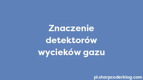 Znaczenie detektorów wycieków gazu - Thumbnail