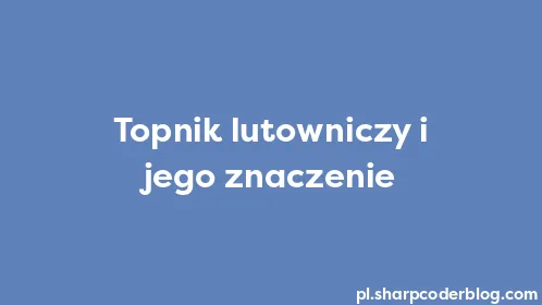 Topnik lutowniczy i jego znaczenie - Thumbnail
