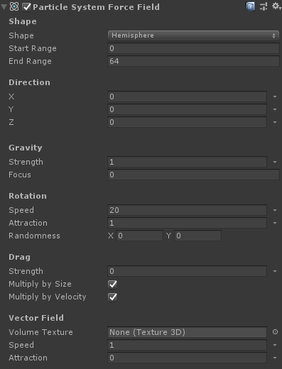 Widok inspektora pola siłowego układu cząstek