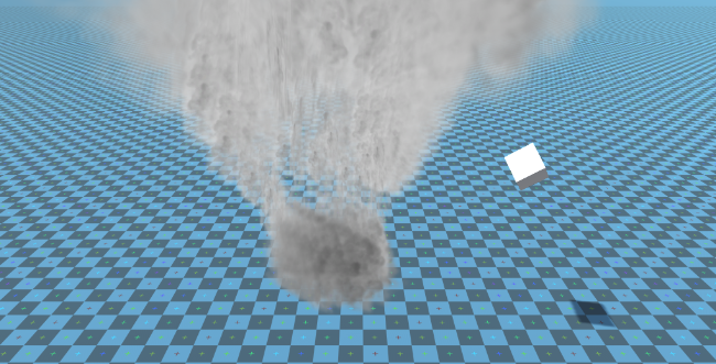 Kostka wciągnięta przez tornado.