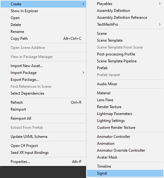 Unity tworzy sygnał osi czasu